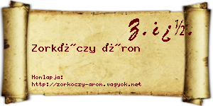 Zorkóczy Áron névjegykártya