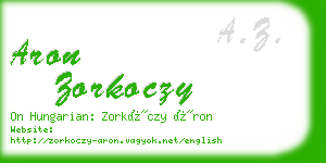 aron zorkoczy business card